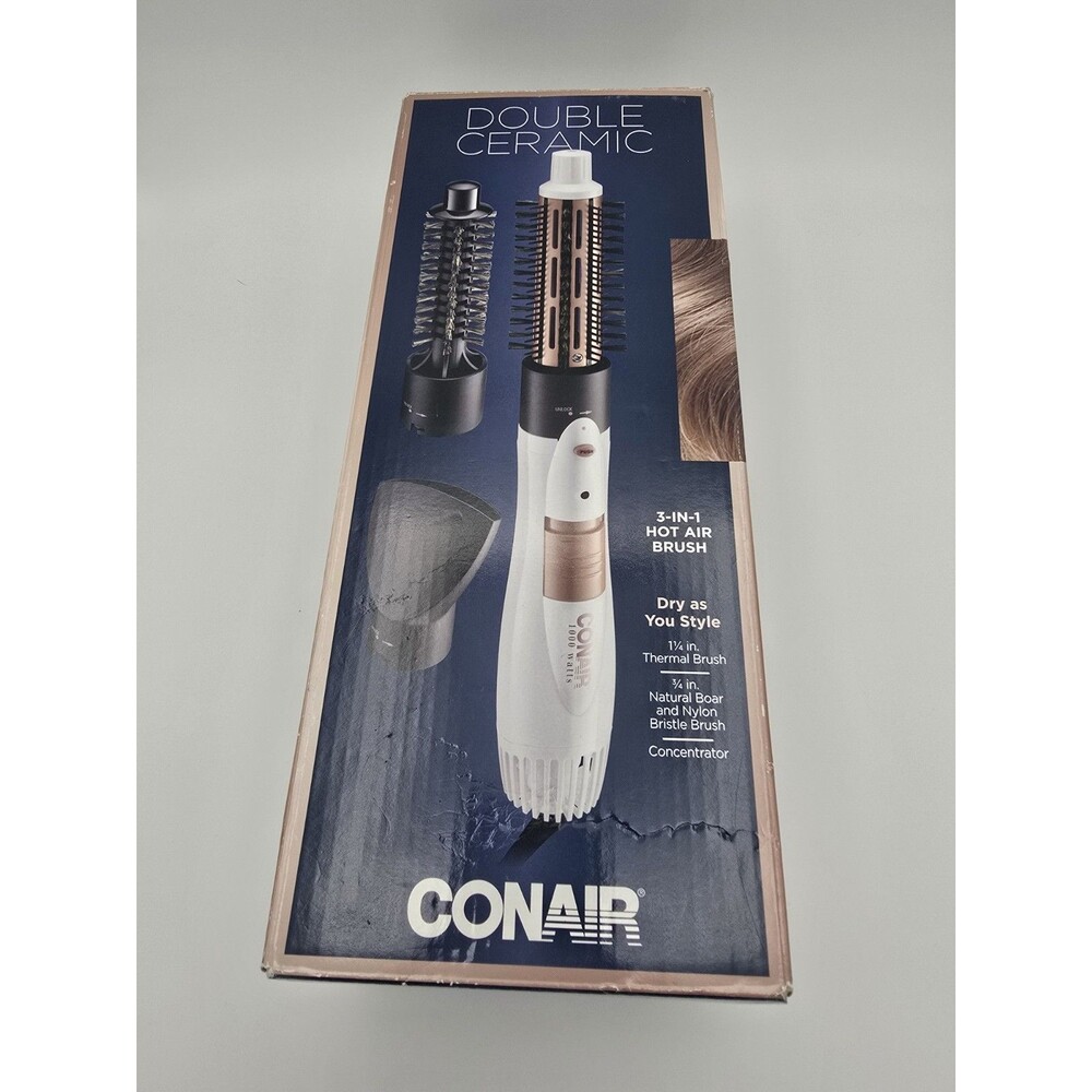 Conair Double Ceramic 3-in-1 Hot Air Brush BC171DG Hair Styler, Dry as you Style